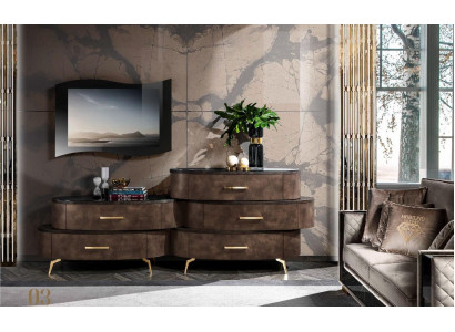 Lowboard rtv tv Schrank Tisch Wohnzimmer Kommode Sideboard Holz Modern Möbel