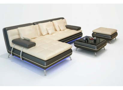 Ledersofa Couch Wohnlandschaft Ecksofa Eck Garnitur Design Modern Sofa Neu F3015