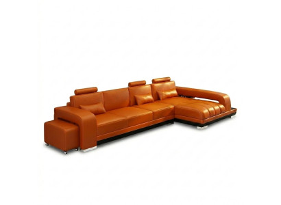 Ledersofa Couch Wohnlandschaft Ecksofa Eck Garnitur Design Modern Sofa F3017C