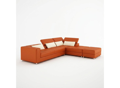 Ledersofa Couch Wohnlandschaft Ecksofa Eck Garnitur Design Modern Sofa F3018
