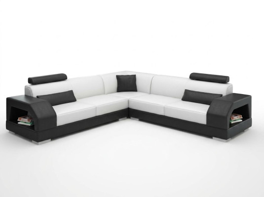 Ledersofa Couch Wohnlandschaft Ecksofa Eck Garnitur Design Modern Sofa G8001B