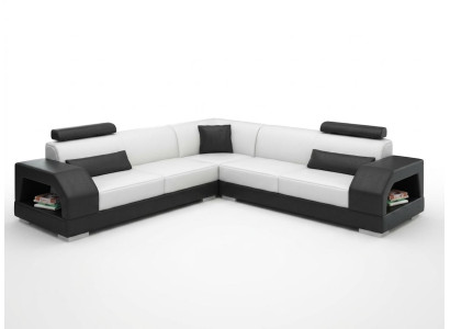 Ledersofa Couch Wohnlandschaft Ecksofa Eck Garnitur Design Modern Sofa G8001B