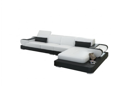 Ledersofa Couch Wohnlandschaft Ecksofa Eck Garnitur Design Modern Sofa G8002C