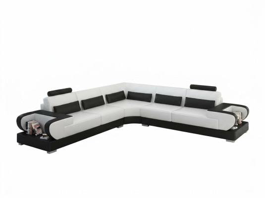 Ledersofa Couch Wohnlandschaft Ecksofa Eck Garnitur Design Modern Sofa G8003B