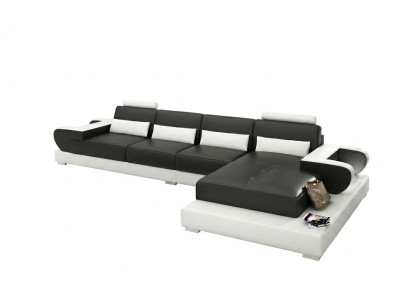 Ledersofa Couch Wohnlandschaft Ecksofa Eck Garnitur Design Modern Sofa G8003C