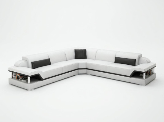Ledersofa Couch Wohnlandschaft Ecksofa Eck Garnitur Design Modern Sofa G8004B