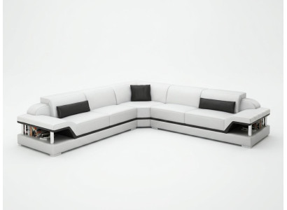 Ledersofa Couch Wohnlandschaft Ecksofa Eck Garnitur Design Modern Sofa G8004B