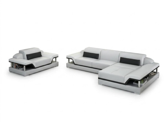 Design Ledersofa Sofa Couch Polster Eck Wohnlandschaft Garnitur Sofas Neu G8004F