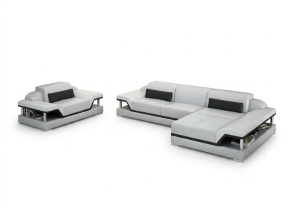 Design Ledersofa Sofa Couch Polster Eck Wohnlandschaft Garnitur Sofas Neu G8004F