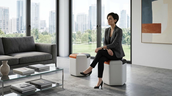 Design Polster Hocker Fußhocker Ottomane Sitz Chaise Gepolstert FT004