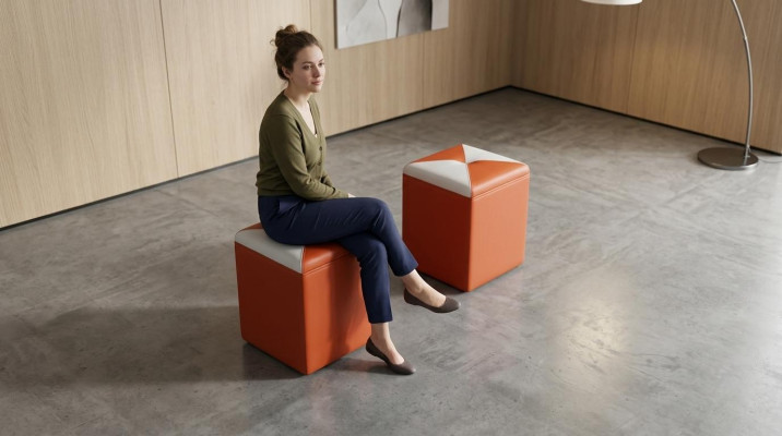 Design Polster Hocker Fußhocker Ottomane Sitz Chaise Gepolstert FT006