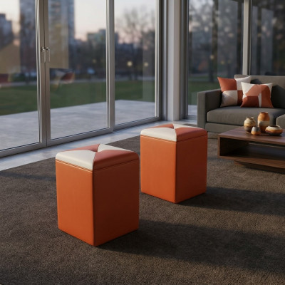 Design Polster Hocker Fußhocker Ottomane Sitz Chaise Gepolstert FT006