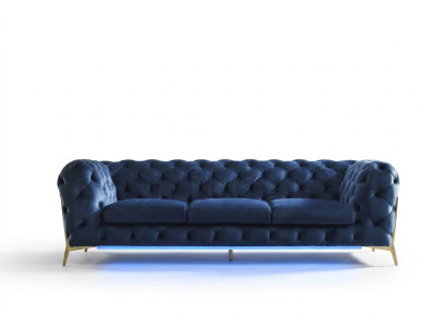 Chesterfield Sitz Textil Stoff 2 Sitzer Wohnzimmer Couch Sofa Polster Garnitur
