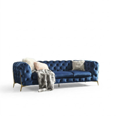 Chesterfield Edle Designer Couch Polster Stoff Textil Samt Sofa Luxus Couchen