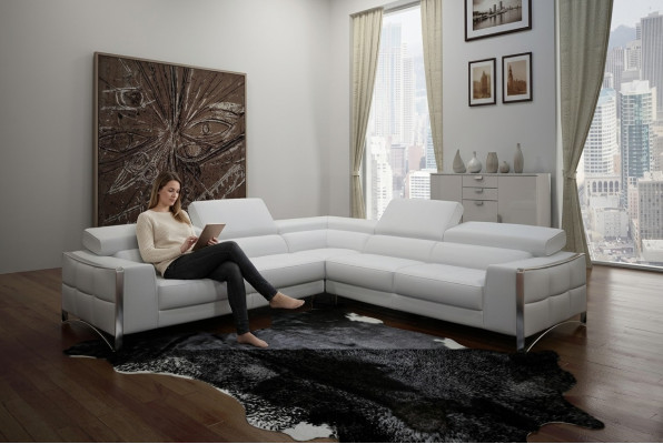 Ledersofa Couch Wohnlandschaft Ecksofa Eck Garnitur Design Modern Sofa 1504B