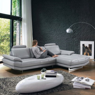 Ledersofa Couch Wohnlandschaft Ecksofa Eck Garnitur Design Modern Sofa 1508