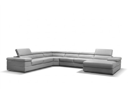 Ledersofa Couch Wohnlandschaft Ecksofa Eck Garnitur Design Modern Sofa 1530B