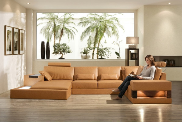 Big xxl ledersofa sofa Couch polster eck lounge garnitur u form wohnlandschaft
