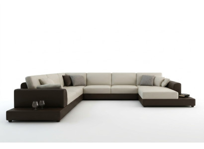 Ledersofa Couch Wohnlandschaft Ecksofa Eck Garnitur Design Dekor Modern