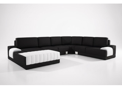 Polster Ledersofa Sofa Couch Polster Eck Sitz Garnitur U Form XXL Big
