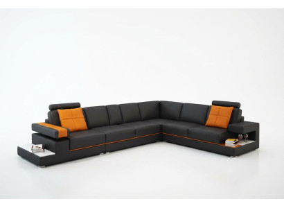Ledersofa Couch Wohnlandschaft Ecksofa Eck Modern Garnitur Design Dekor