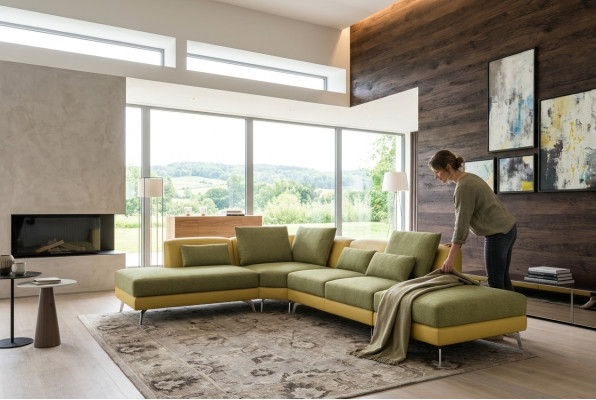 Ledersofa Couch Wohnlandschaft Ecksofa Eck Garnitur Design Modern Sofa 5111