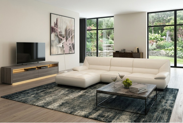 Ledersofa Couch Wohnlandschaft Ecksofa Eck Garnitur Design Modern Sofa