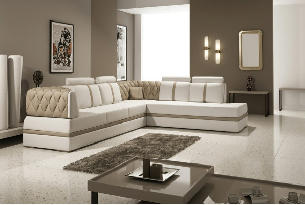 Ledersofa Couch Wohnlandschaft Ecksofa Eck Garnitur Design Modern Sofa Neu A1128