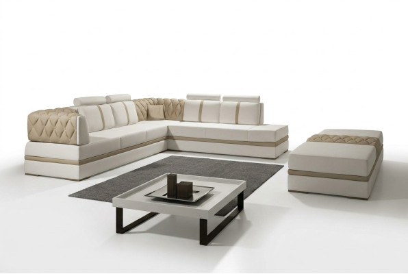 Ledersofa Couch Wohnlandschaft Ecksofa Eck Garnitur Design Modern Sofa Neu A1128