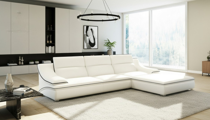 Ledersofa Couch Wohnlandschaft Ecksofa Eck Garnitur Design Modern Sofa A1160C