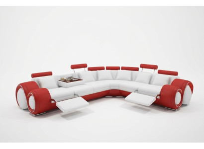 Ledersofa Couch Wohnlandschaft Ecksofa Eck Garnitur Design Modern Sofa A1163