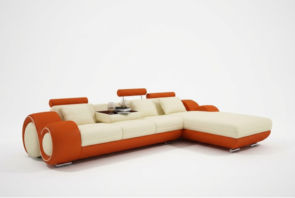 Ledersofa Couch Wohnlandschaft Ecksofa Eck Garnitur Design Modern Sofa A1163E