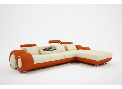 Ledersofa Couch Wohnlandschaft Ecksofa Eck Garnitur Design Modern Sofa A1163E
