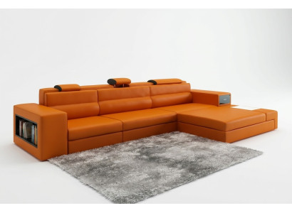 Ledersofa Couch Wohnlandschaft Ecksofa Eck Garnitur Design Modern Sofa B2006B