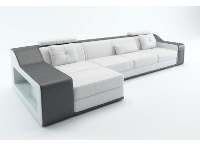 Ledersofa Couch Wohnlandschaft Ecksofa Eck Garnitur Design Modern Sofa B2017B