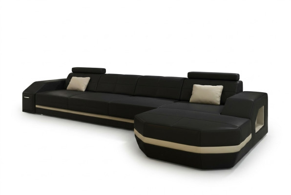 Elegantes Schwarzes Ecksofa in L-Form Stilvolle Möbel für Ihr Zuhause
