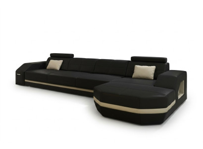 Elegantes Schwarzes Ecksofa in L-Form Stilvolle Möbel für Ihr Zuhause
