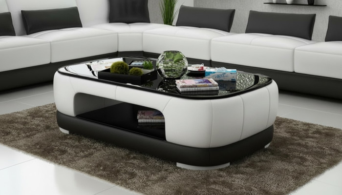 Gepolsterter Couchtisch Tisch Couchtische Glastisch Beistelltisch