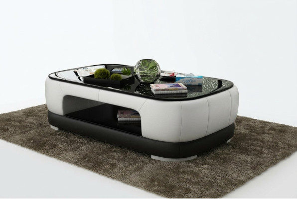 Gepolsterter Couchtisch Tisch Couchtische Glastisch Beistelltisch