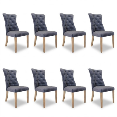 8x Stühle Stuhl Polster Design Chesterfield Garnitur Sessel Komplett Set