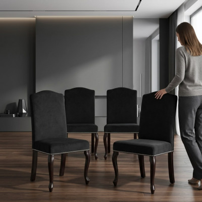 4x Design Polster Stuhl Garnitur Stühle Textil Sitz Komplett Set