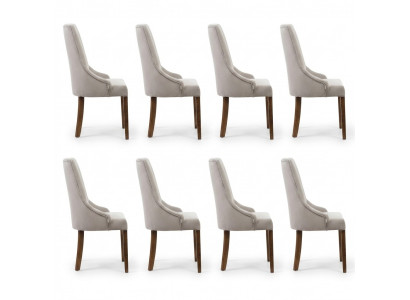 8x Designer Polster Stuhl Set Garnitur Stühle Komplett Lehn Sitz Lounge