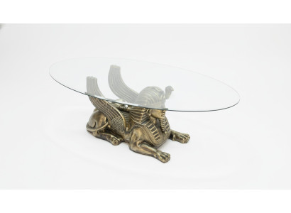 Couchtisch Tisch Glastische Tische Pharao Sphinx Beistell Glas Ägypten 120x60cm