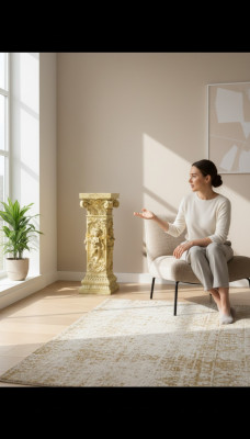 Design Säule Amoretten Skulpturen Figuren Dekoration Deko Ständer Blumen Sockel