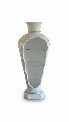 Vitrine Bar Eck Regal Glas Amphore Vase Bodenfase Schrank Vitrinen Schrank Lampe