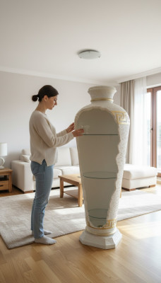 xxl Medusa Antik Stil Vitrine Bar Boden Vase Schrank Vintrinen Säule 153cm Neu
