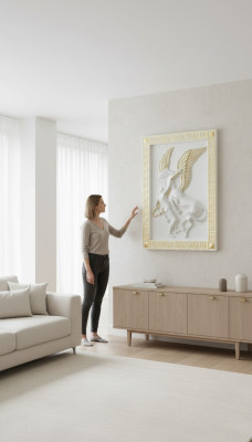 Pegasus Wandrelief Antik Stil Relief Wand Gemälde Antike Handarbeit Bild Pferd