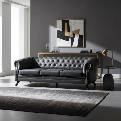 Chesterfield Sofagarnitur Sofa 3+1 Couch Polster Set Sofas Couchen Couchen Leder