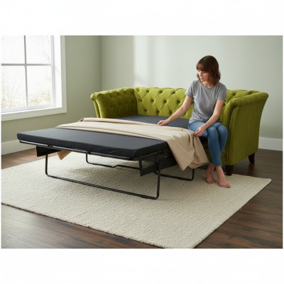 Chesterfield Schlafsofa 2 Sitzer Sofa Bettfunktion Couch Polster Sofas