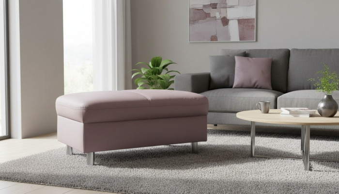 XXL Club Lounge Hocker Pufa Leder Ottoman Designer Textil Fußhocker Design